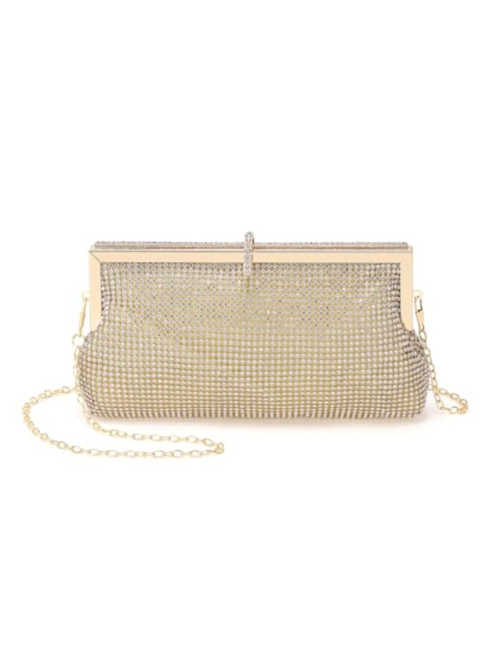 DTGN Crystal Rhinestone Clutch Purse PU Evening Bag for Wedding Party